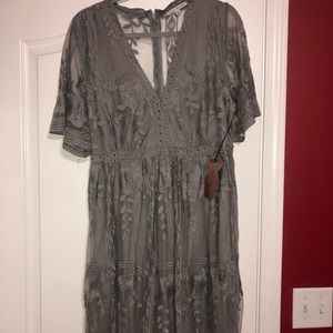 Gray Lace Dress